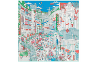 HERMES Silk Scarves Unisex Multicolor