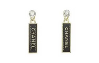 CHANEL Metal Earrings Women's Black/Gold