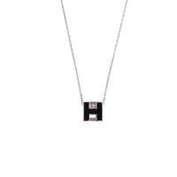 HERMES Cage D'H Palladium Plated Necklaces Women's Black