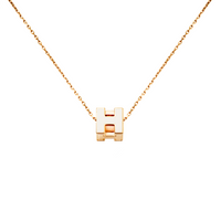 HERMES Cage D'H Gold-Plated Necklaces Women's Gold