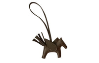 HERMES Leather Pendants Unisex Elephant Gray