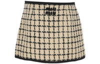 MIU MIU Check Patterned Mini Skirt