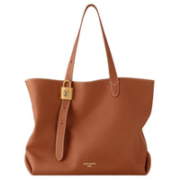LOUIS VUITTON Grain Calfskin One Shoulder Handbag Medium Size Women's Cognac Brown