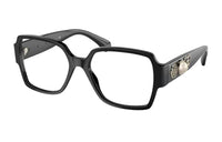 CHANEL Plate Frame Square Eyeglass Frames Unisex Black