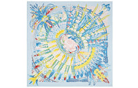 HERMES Silk Scarves Women's Sky Blue