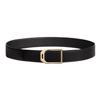 HERMES Leather Leather Belts Men's Black 3.8CM