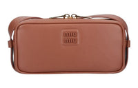 MIU MIU Leather Shoulder Bag Women's Brown