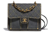 CHANEL Denim Backpack Regular Women's Washed Denim Black