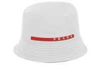 PRADA Polyester, Cotton Fabric Bucket Hats Men's White