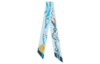 HERMES Silk Scarves Women's Sky Blue