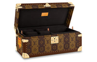 LOUIS VUITTON Coated Canvas With Leather Trim Hard Case Unisex Brown/Gold