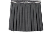 MIU MIU Pleated Wool Miniskirt