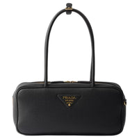 PRADA Calfskin Shoulder Bag Medium Size Women's Black