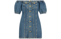 CELINE Lolita Buttoned Off Shoulder Dress