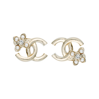 CHANEL Metal Stud Earrings Women's Gold