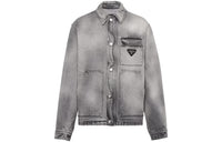 PRADA Denim Jackets Men Gray