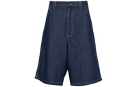 PRADA Triangle Logo Denim Shorts