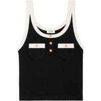 CELINE Tank Top Women's Black White
