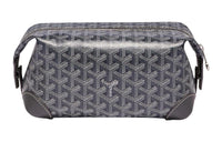GOYARD Bowling Canvas With Leather Clutch Makeup Bag Unisex Gray