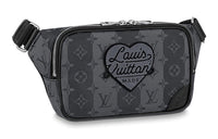 LOUIS VUITTON NIGO Collaboration Coated Canvas Handheld Shoulder Bag Unisex Gray
