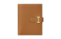 HERMES Bearn Calfskin Short Wallet Women's Gold