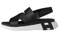 HERMES Electric One Strap Sandals Men's Black
