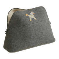 HERMES Bolide Cotton And Polyurethane Handheld Makeup Bag Women's Gray