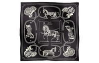 HERMES Silk Scarves Men's Black