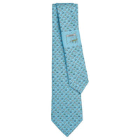 HERMES Mulberry Silk Ties Men's Sky Blue