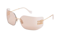 MIU MIU Eyewear Logo plaque Wraparound frame Sunglasses
