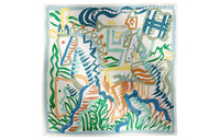 HERMES Silk Scarves Women's Green/Blue
