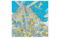 HERMES Silk Scarves Women's Blue/Yellow/Gold