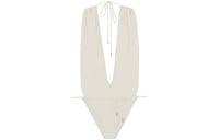 SAINT LAURENT Backless V Halter Swimsuit