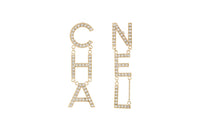 CHANEL Diamantes Letter Earrings
