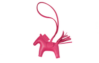 HERMES Sheepskin Pendants Unisex Dark Red/Peach Pink