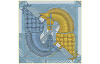 HERMES Silk Scarves Women's Blue