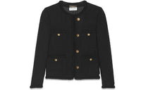SAINT LAURENT SS22 Cropped Coats Women's Black