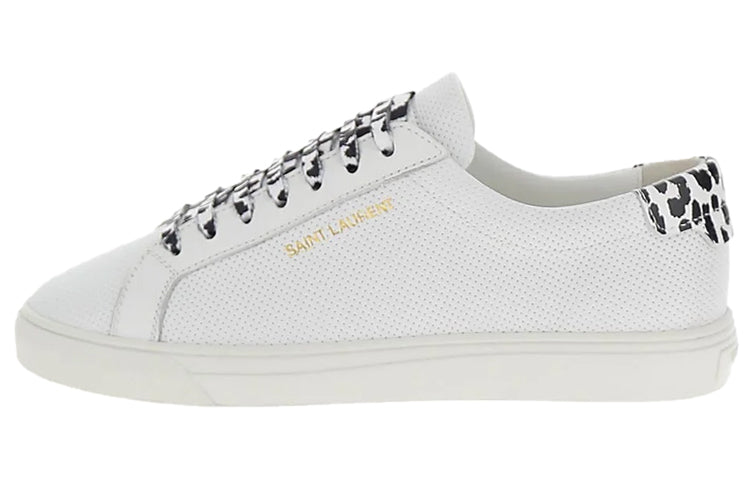حذاء تزلج أنيق منخفض الرقبة من SAINT LAURENT للنساء باللون الأبيض والأسود