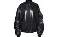 PRADA Oversized Nappa Leather Bomber Jacket 'Black'