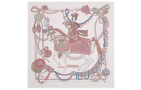 HERMES Silk Scarves Women's Light Pink