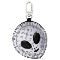 LOUIS VUITTON Leather Bag Accessory Men's Silver & Black