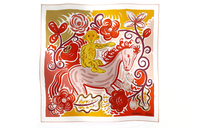 HERMES Silk Scarves Women's Red