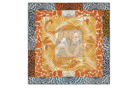 HERMES Silk Scarves Women's Orange/Black