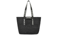 LOEWE Raffia Fiber Handbag Women's Black