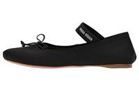 MIU MIU Logo-strap Satin Ballerina Pumps
