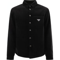 PRADA Long-Sleeved Logo Plaque Shirt