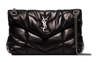حقيبة كتف صغيرة منفوخة بشعار SAINT LAURENT