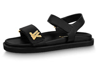 LOUIS VUITTON Sunset Painted Series Beach Sandals Women's Black