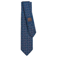 HERMES Mulberry Silk Ties Men's Indigo