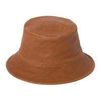 MIU MIU Leather Bucket Hats Women's Caramel